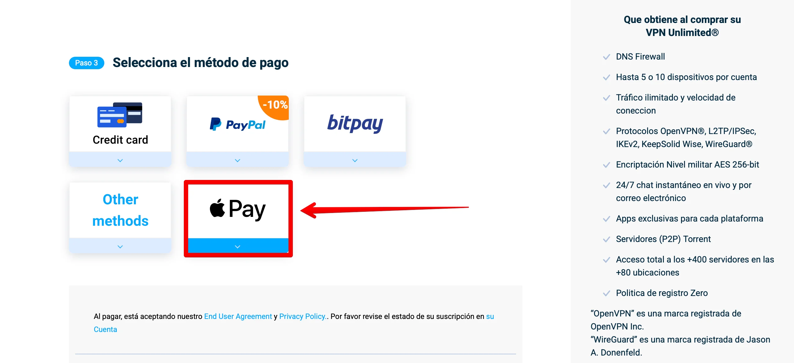 In step 3, you should select a payment method > click on the Apple Pay logo.
