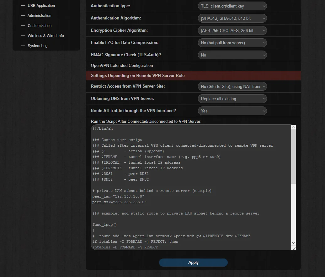 Set up Kill Switch on Asus Padavan router