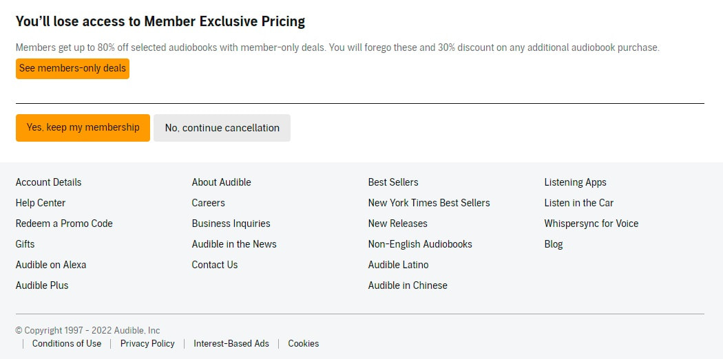 No Continue Cancellation