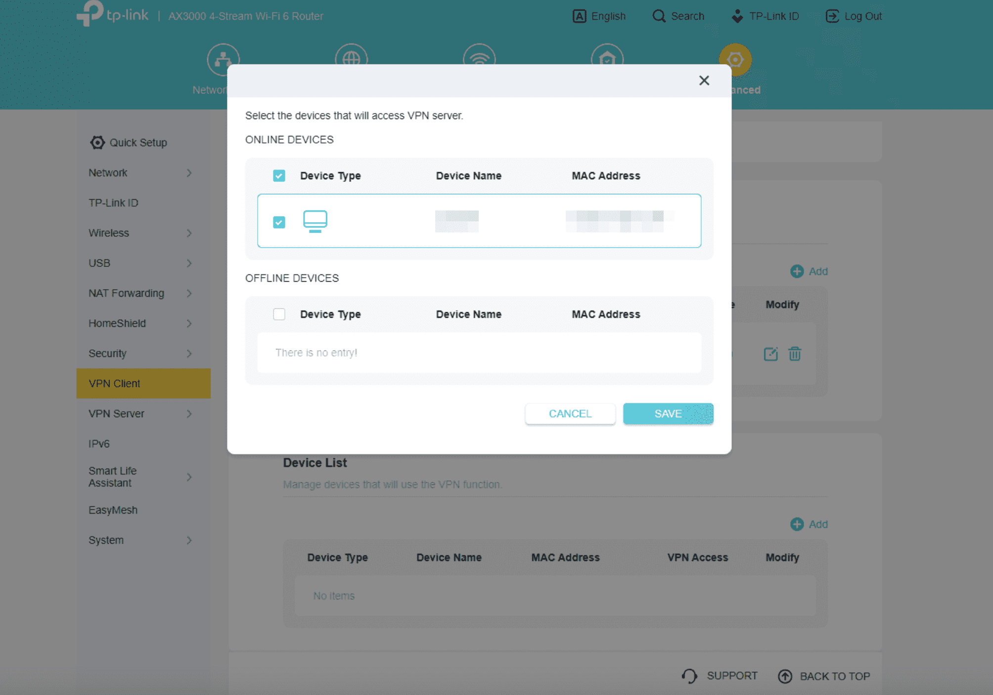 Select-Devices-window