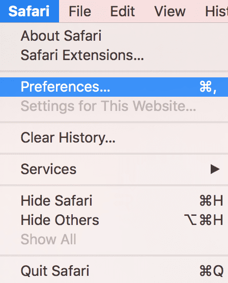 How do cookies affect the VPN? - In Safari on macOS - Open Safari preferences