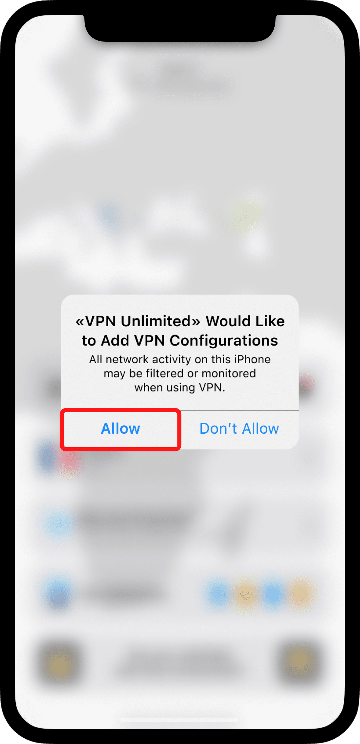 Allow Configurations for VPN Unlimited on iOS