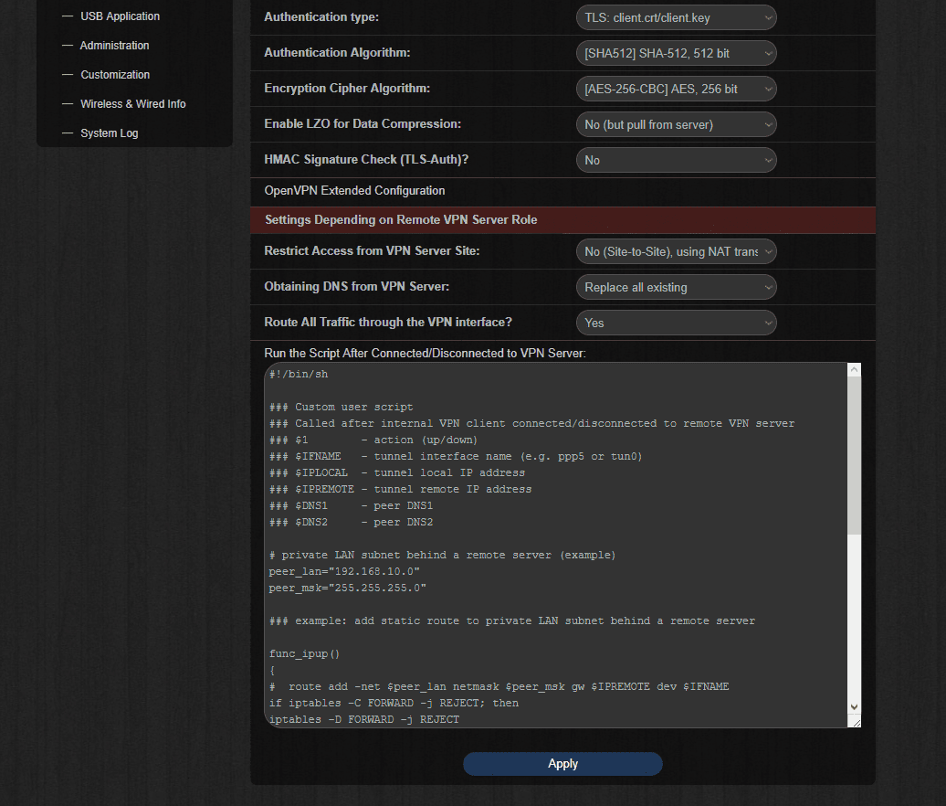 Set up Kill Switch on Asus Padavan router